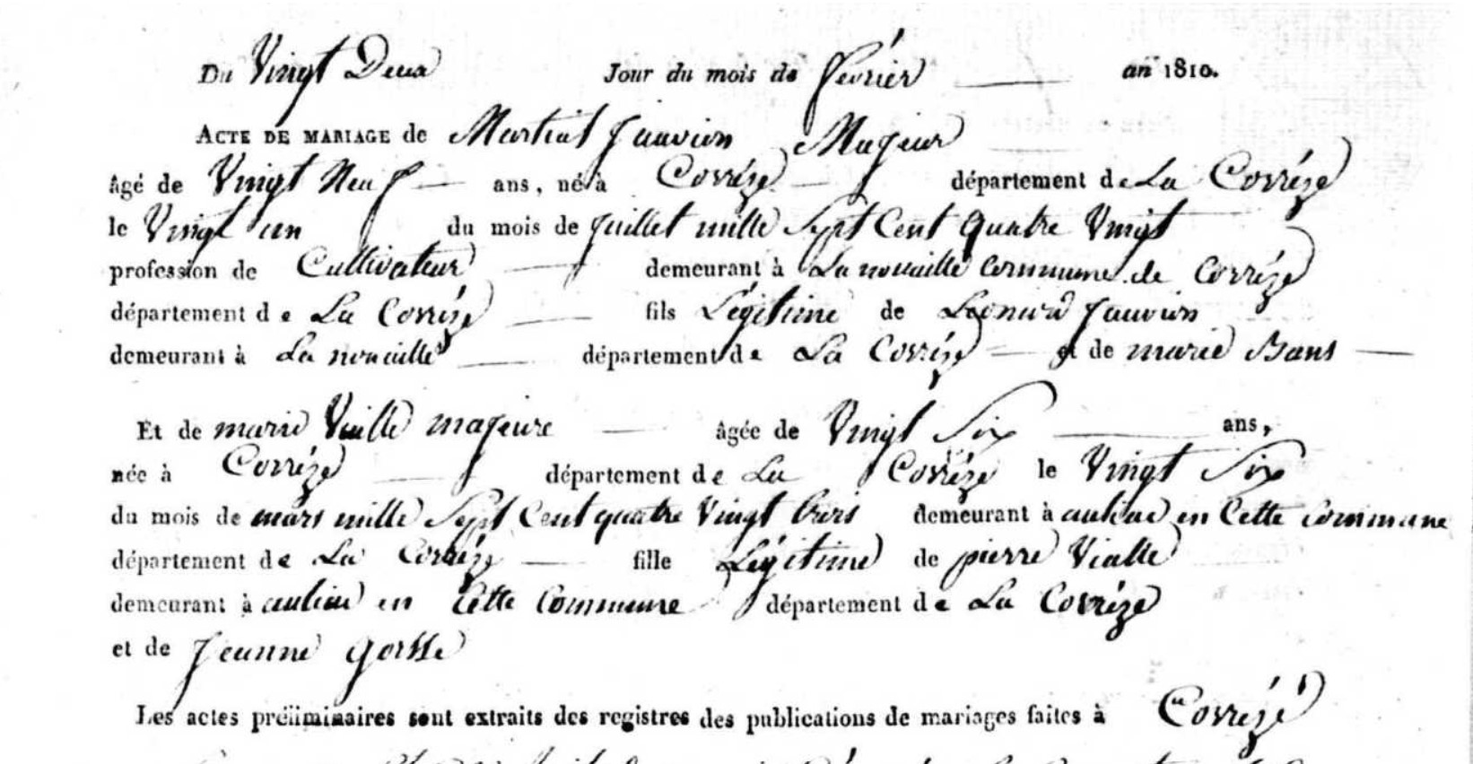 Mariage Jauvion Martial - Vialle Marie 22_02_1810 -1.jpg